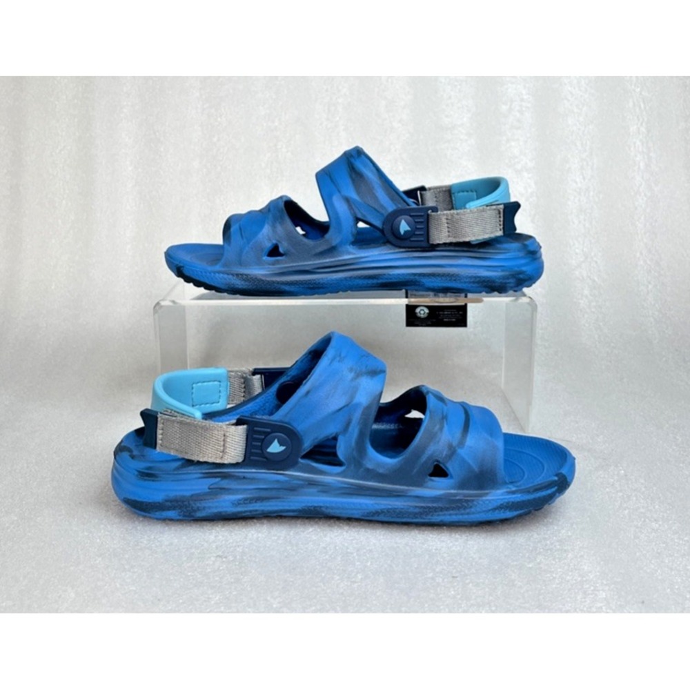 Rugged Shark Adventure Trail Blue Sandals Floatable Washable Boys Size 2 NEW - Picture 3 of 16